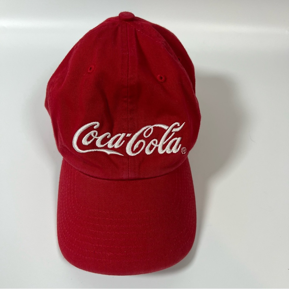 VTG Coca-Cola Brand Red White Adjustable‎ Hat Atlanta Embroidered Cap Cotton